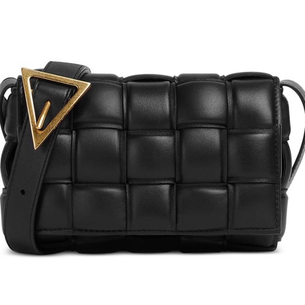 BOTTEGA Small Cassette Intreccio Leather Shoulder Bag